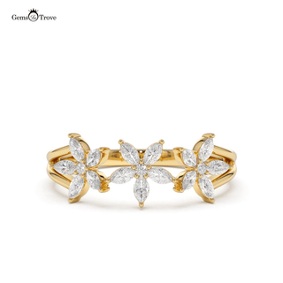 Floral Diamond Gold Ring