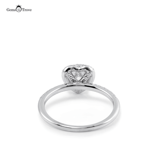 Heart Shaped Halo Moissanite Ring