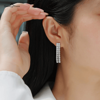 Resplendent Moissanite Bar Earrings