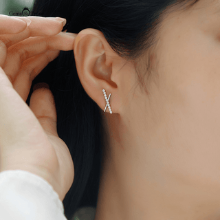 Moissanite X Stud Earrings