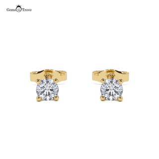 Gold Diamond Prong Earrings