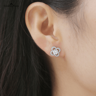 Flower Moissanite Earrings