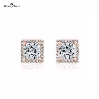 Eterna Square Halo Brilliance Studs