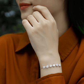 Radiant Moissanite Round Bracelet