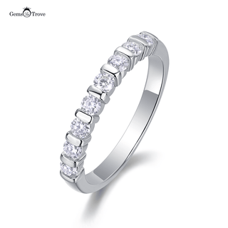 Radiant Moissanite Half Eternity Band