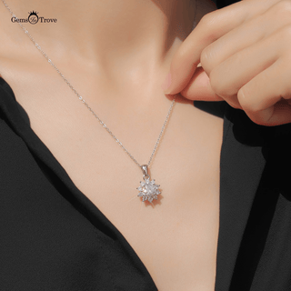 Moissanite Classic Flower Pendant