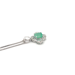 Emerald Charm Petite Diamond Pendant