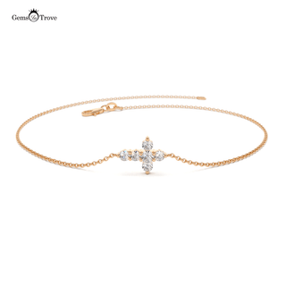 Gold Diamond Cross Bracelet