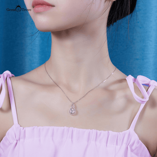 Luminous Moissanite Halo Pendant