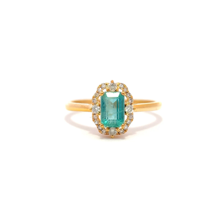 Emerald Whisper Diamond Contour Ring