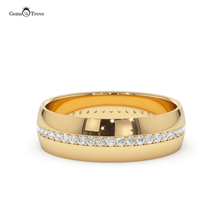 Sparkling Wide Band Gold Ring