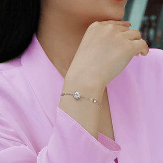 Elegant Halo Moissanite Bracelet