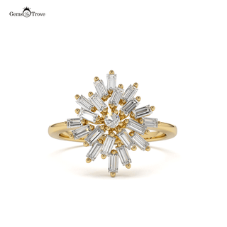 Baguette Diamond Starburst Ring