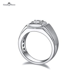 Sterling Silver Frosted Moissanite Ring