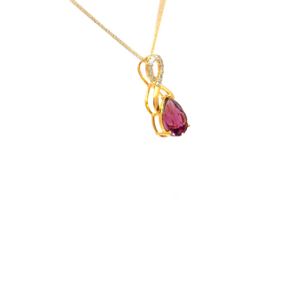 Graceful Pink Tourmaline Drop Pendant