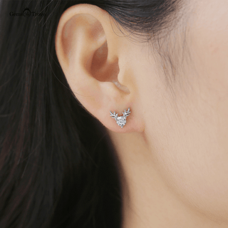 Moissanite Christmas Deer earrings studs