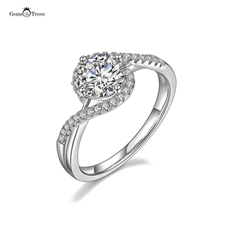 Twisted Halo Moissanite Diamond Ring