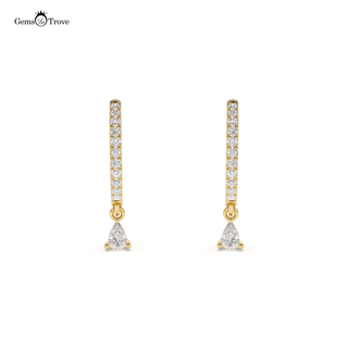 18k gold teardrop diamond earrings #color_yellow_gold