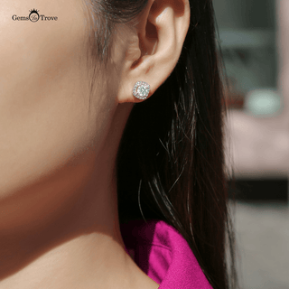 Moissanite Round Stud Earrings