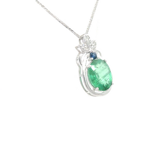 Emerald Sapphire Twist Pendant