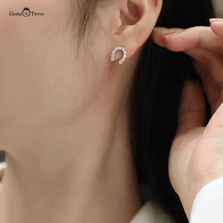 Lucky Horseshoe Moissanite Earrings