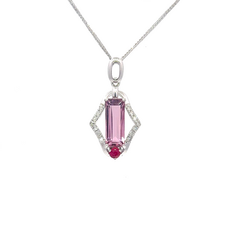 Pink Spinel Sleek Rectangle Pendant