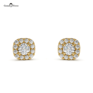 Elegant Diamond Halo Stud Earrings