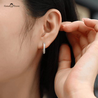 Radiant Princess Moissanite Hoops