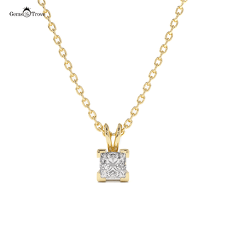 Princess Cut Diamond Gold Pendant