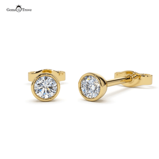 Bezel Setting Diamond Stud Earrings