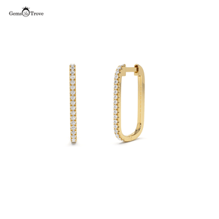 Glamorous Diamond Rectangle Hoops