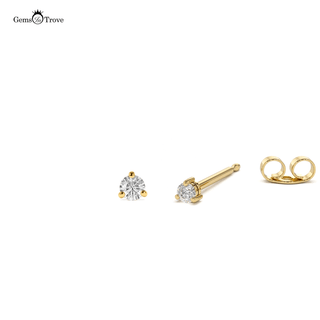 3 Prong Mini Diamond Studs