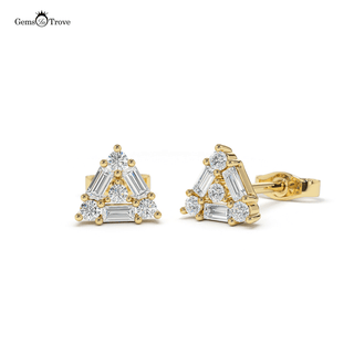 Diamond Gold Triangle Studs