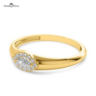 Marquise Cut Halo Diamond Ring