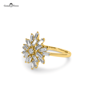 Baguette Diamond Starburst Ring