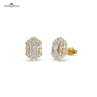 Elegant Diamond Cluster Stud Earrings