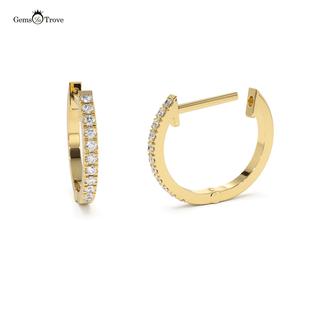 Elegant Diamond Gold Hoop Earrings