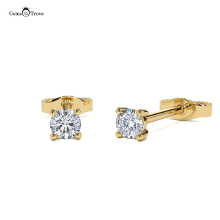 Gold Diamond Prong Earrings