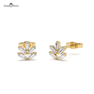 Crystal Gold Stud Earrings