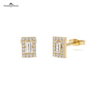 Framed Baguette Diamond Studs