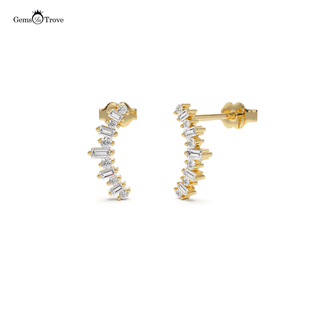 Diamond Baguette Crawler Earrings