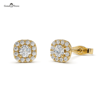 Elegant Diamond Halo Stud Earrings