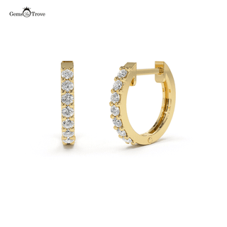 Elegant Diamond Huggie Hoop Earrings