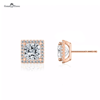 Eterna Square Halo Brilliance Studs