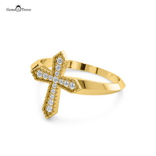 Cross Design Diamond Ring