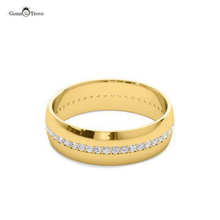 Sparkling Wide Band Gold Ring