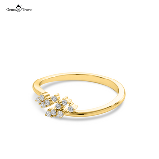 Diamond Cluster Gold Band Ring