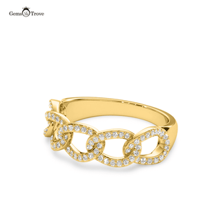 Elegant Diamond Curb Ring