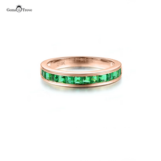 Emerald Half Eternity Band 18k-Gold