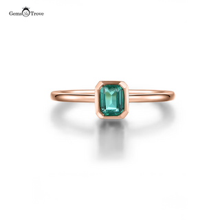 Bezel Emerald Cut Engagement Ring